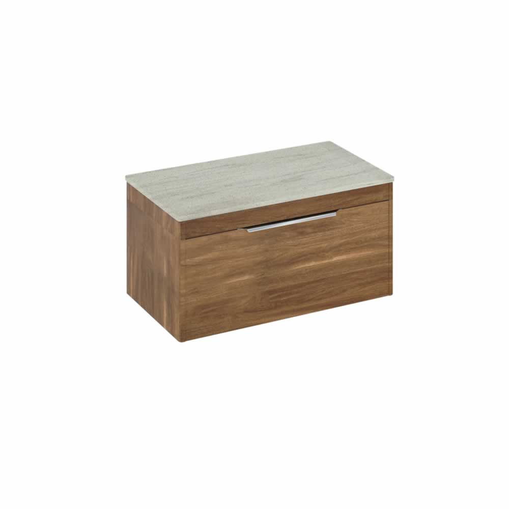 Shoreditch 85cm single drawer Caramel with Concrete Haze Worktop